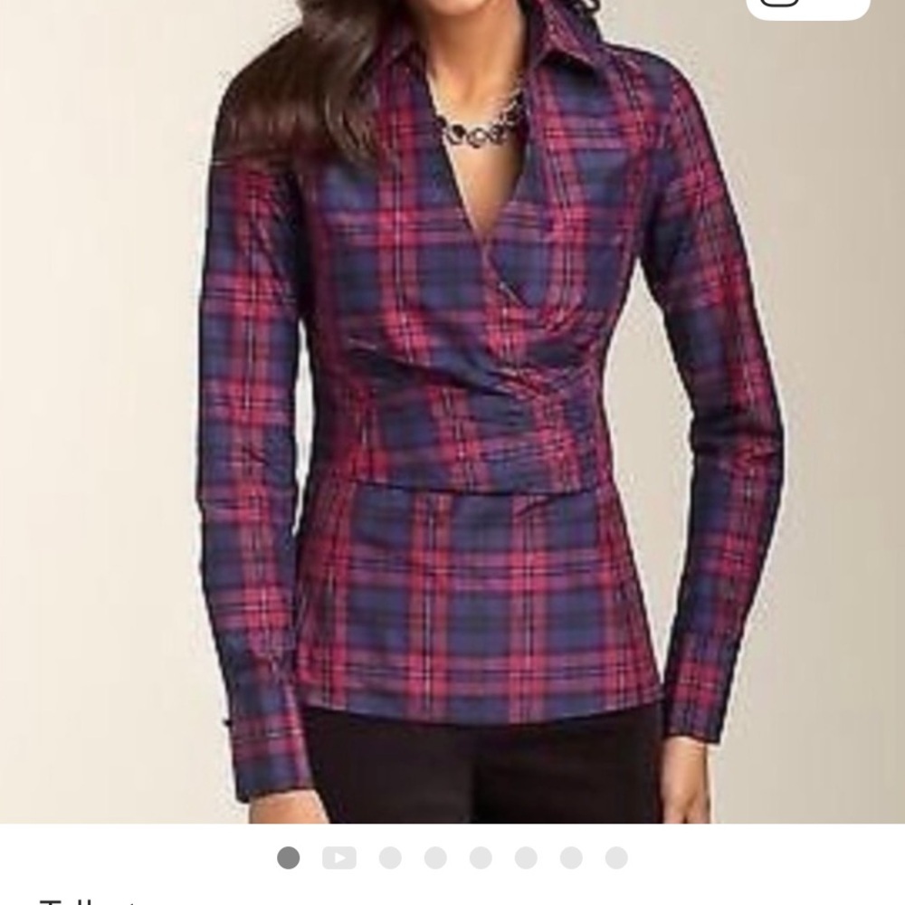 Talbots Pink and Blue Plaid Silk Shirt NEW with tags Size 6P